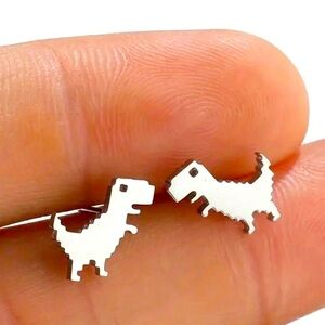 Unisex Dinosaur Stainless Steel Stud Earrings